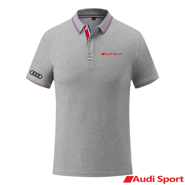 Polo Audi Sport Homme 2022 Col et Bas de Manches Contrasté Coton Homme